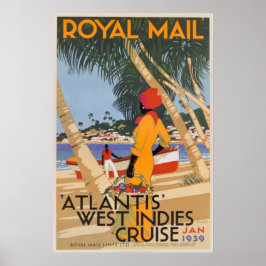Póster Afiche de viaje en crucero del Real Mail