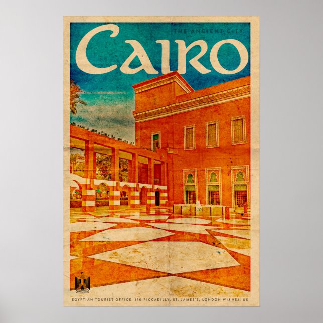 Póster Afiche de viaje en El Cairo (Frente)