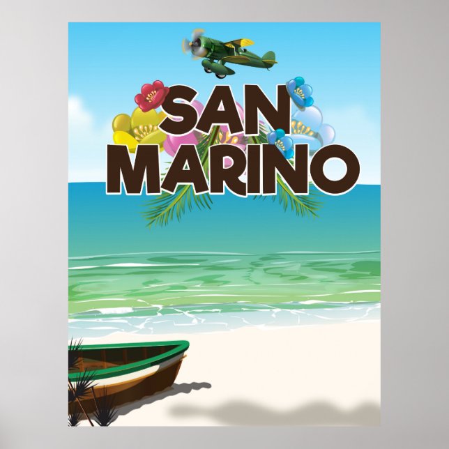 Póster Afiche de viaje en la playa de San Marino (Frente)