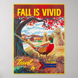 Póster Afiche de viaje en otoño