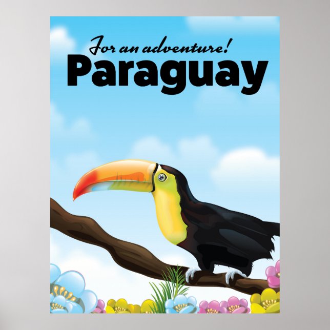 Póster Afiche de viaje en Paraguay (Frente)