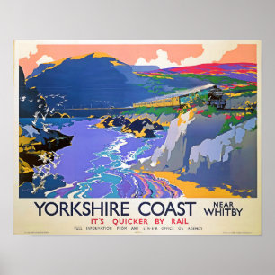 Póster Afiche de viaje en tren de Yorkshire