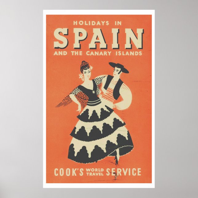 Póster Afiche de Viaje Español Vintage (Frente)