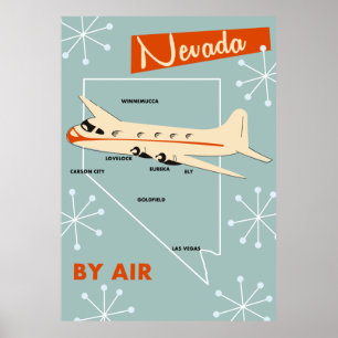 Póster Afiche de viaje estilo Nevada Vintage
