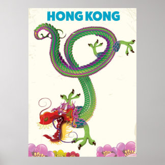 Póster Afiche de viaje estilo Vintage de Hong Kong