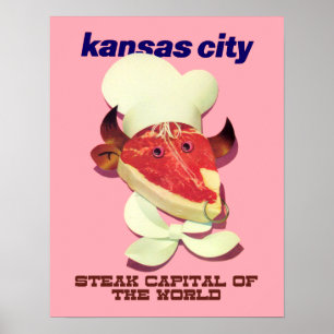 Póster Afiche de viaje estilo vintage de Kansas City