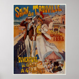 Póster Afiche de viaje francés del Salón de Touville