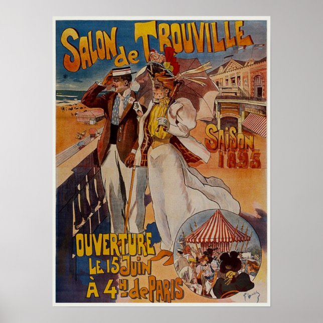 Póster Afiche de viaje francés del Salón de Touville (Frente)