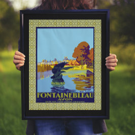 Póster Afiche de viaje francés Fontainebleau Avon France