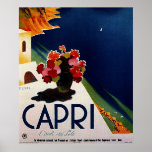 Póster Afiche de viaje francés vintage capri