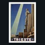 Póster Afiche de viaje italiano de estilo Art Deco de Tri<br><div class="desc">Retomado y restaurado de un poster de publicidad de viajes vintage. Trieste es una ciudad y puerto marítimo del noreste de Italia. Se encuentra al final de una estrecha franja de territorio italiano que se extiende entre el mar Adriático y Eslovenia, que se encuentra casi inmediatamente al sur y al...</div>