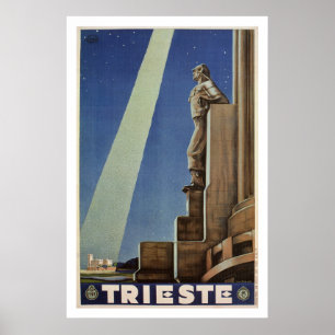 Póster Afiche de viaje italiano de estilo Art Deco de Tri