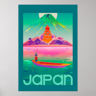 Póster Afiche de viaje japonés de época