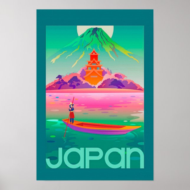 Póster Afiche de viaje japonés de época (Frente)
