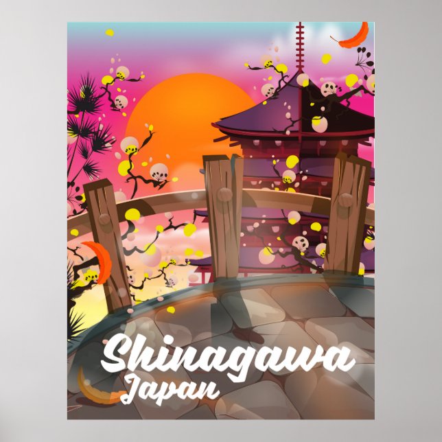 Póster Afiche de viaje japonés Shinagawa (Frente)
