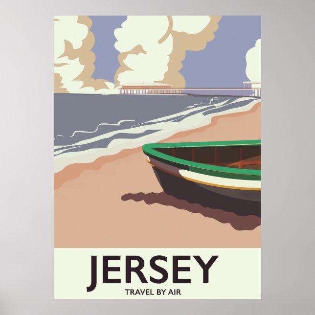 Póster Afiche de viaje marítimo de Jersey (Frente)
