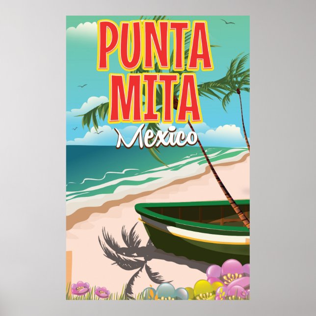 Póster Afiche de viaje mexicano de Punta Mita (Frente)