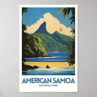 Póster Afiche de viaje mínimo del Parque Nacional de Samo