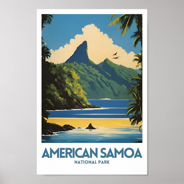 Póster Afiche de viaje mínimo del Parque Nacional de Samo (Frente)