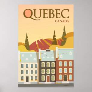 Póster Afiche de viaje moderno de Quebec Canadá