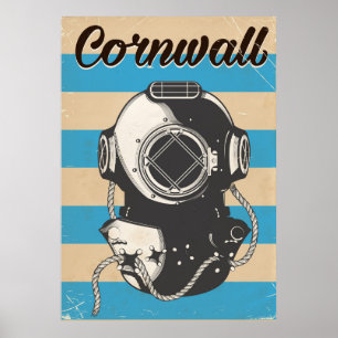 Póster Afiche de viaje náutico de Cornwall