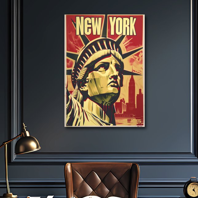 Póster Afiche de viaje nostálgico de Nueva York (Subido por el creador)