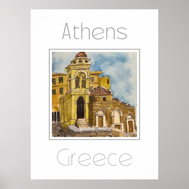 Póster Afiche de viaje para Atenas Grecia (Frente)