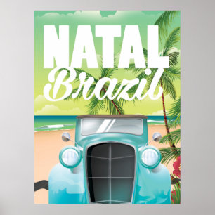 Póster Afiche de viaje para automóviles de la época de Na
