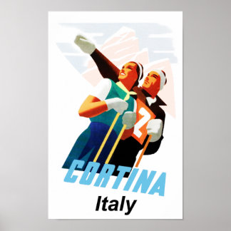 Póster Afiche de viaje para Cortina d'ampezzo, Italia