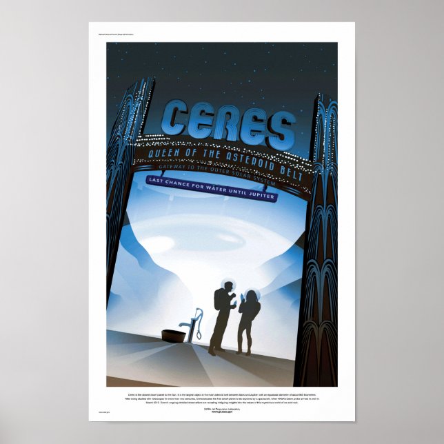 Póster Afiche de viaje para el futuro de la NASA - Cácere