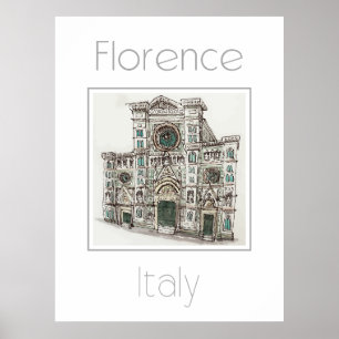 Póster Afiche de viaje para Florencia Italia