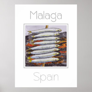 Póster Afiche de viaje para Málaga España