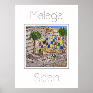 Póster Afiche de viaje para Málaga España