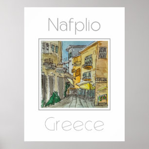 Póster Afiche de viaje para Nafplio Grecia