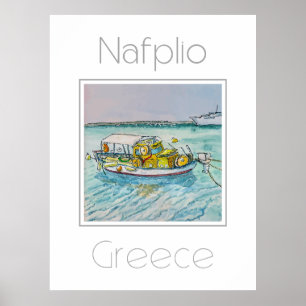 Póster Afiche de viaje para Nafplio Grecia
