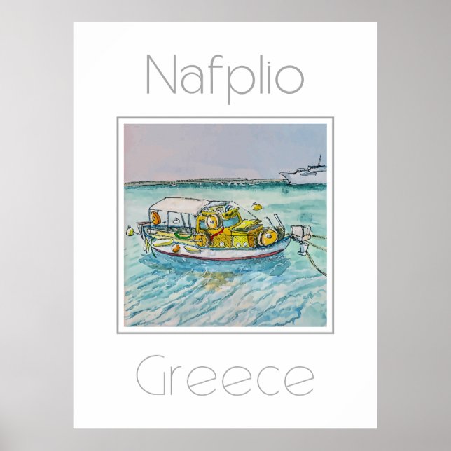 Póster Afiche de viaje para Nafplio Grecia (Frente)