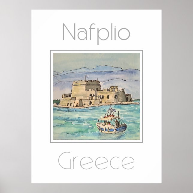 Póster Afiche de viaje para Nafplio Grecia (Frente)
