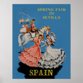 Póster Afiche de viaje para Sevilla, España