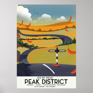 Póster Afiche de viaje por el distrito de Peak