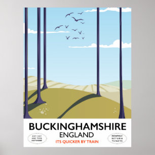 Póster Afiche de viaje por ferrocarril de Buckinghamshire