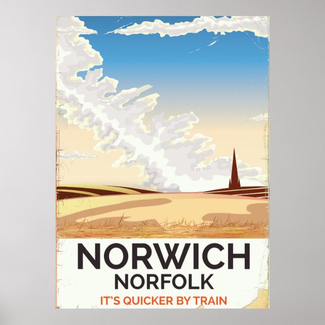 Póster Afiche de viaje por ferrocarril de estilo nórdico  (Frente)