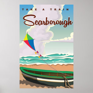 Póster Afiche de viaje por la playa de Scarborough