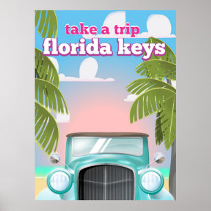 Póster Afiche de viaje por las llaves de Florida