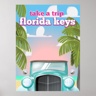 Póster Afiche de viaje por las llaves de Florida