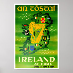 Póster Afiche de viaje por primera vez en Irlanda
