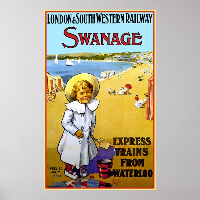 Póster Afiche de viaje por tren de Swanage (Frente)