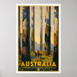 Póster Afiche de viaje retro de Australia