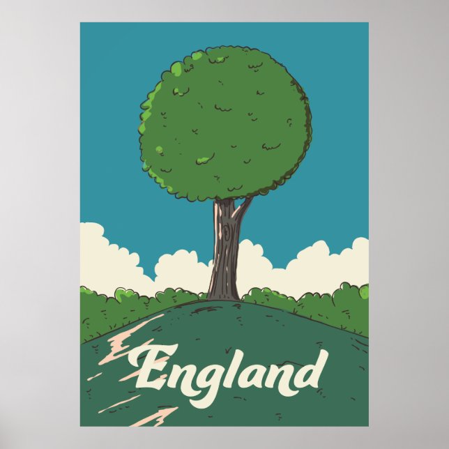 Póster Afiche de viaje Retro de Inglaterra (Frente)