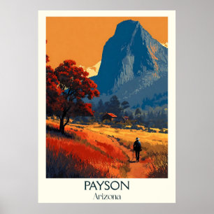 Póster Afiche de viaje retro de Payson Arizona   Vintage 