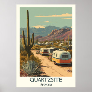 Póster Afiche de viaje retro de Quartzsite Arizona